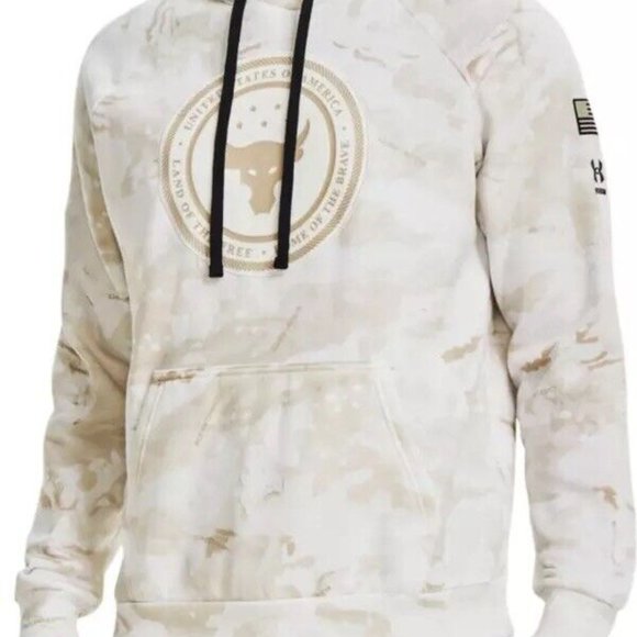 Nwt Men MEDIUM Under Armour Project Rock Veterans Day Hoodie 1367097 USA Troops - Picture 7 of 8